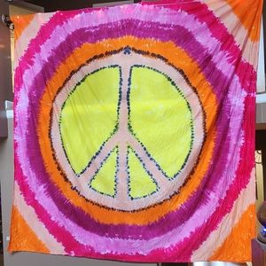 Peace Sign Tie-Dye Tapestry
